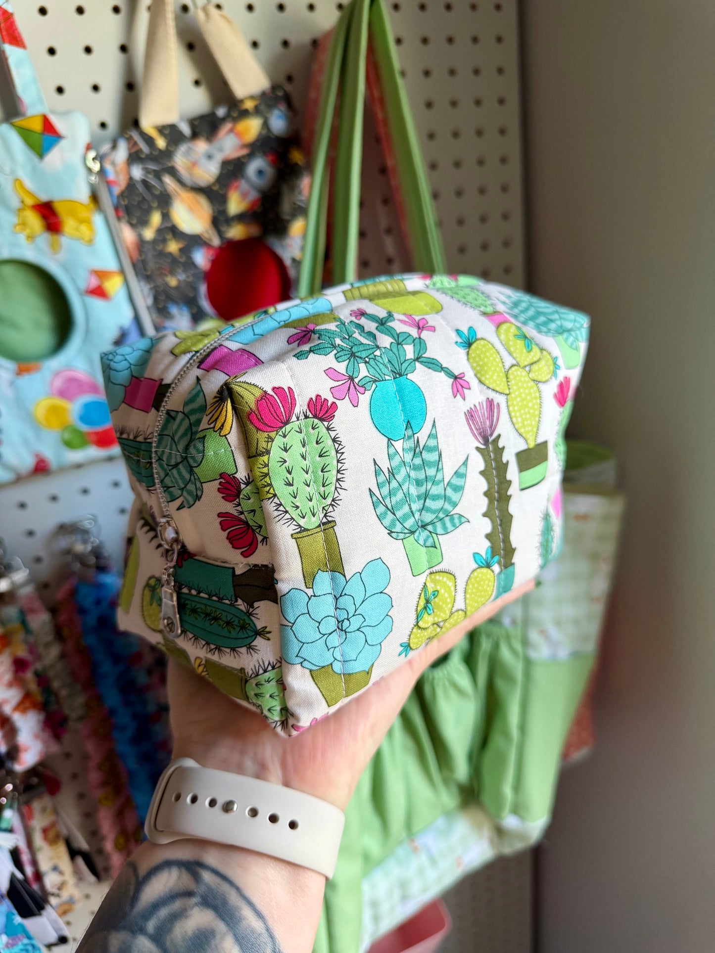 Small Handmade boxy makeup bag!