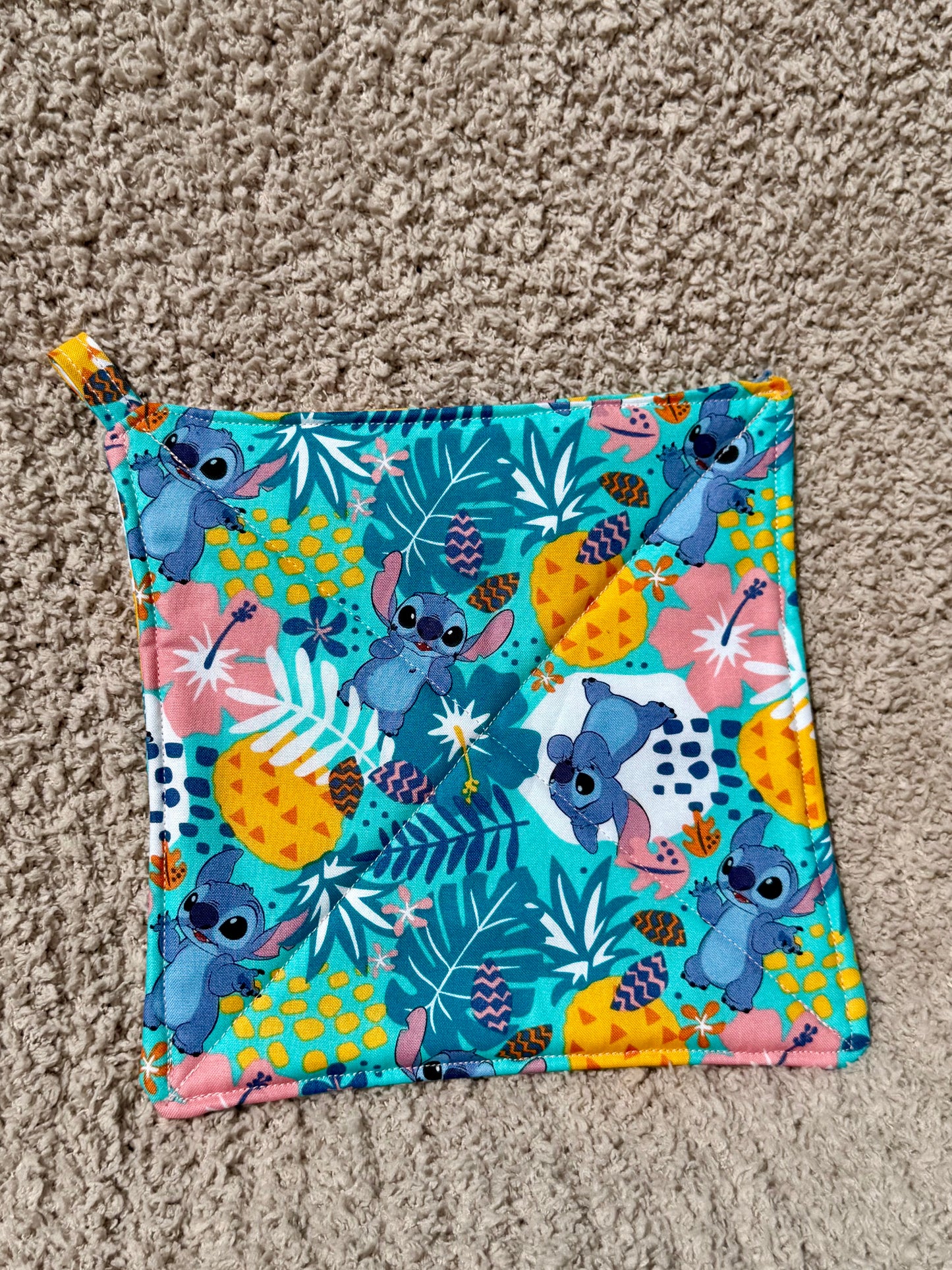 Handmade stitch pot holder