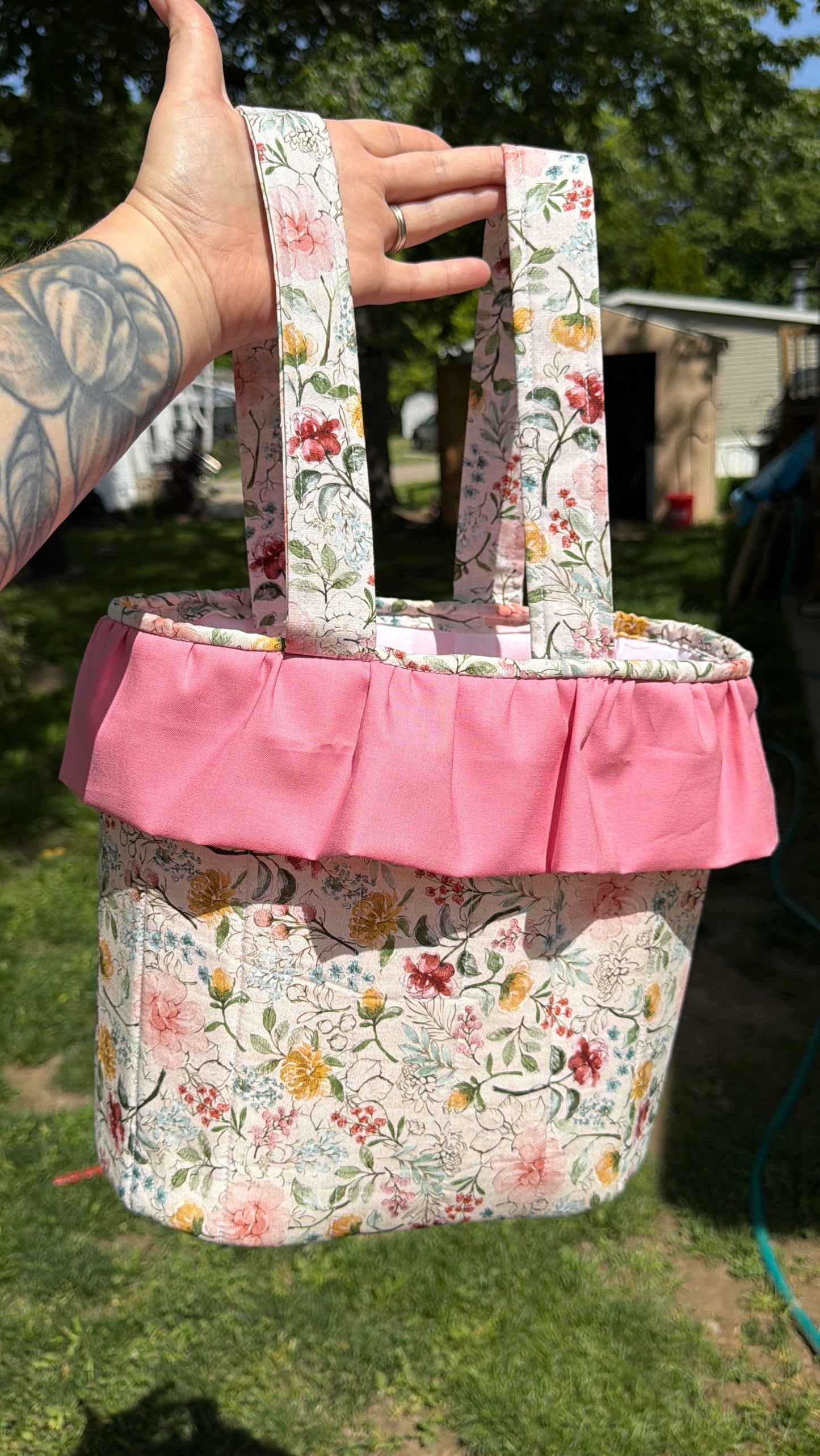 Handmade Stroller bag with ruffles