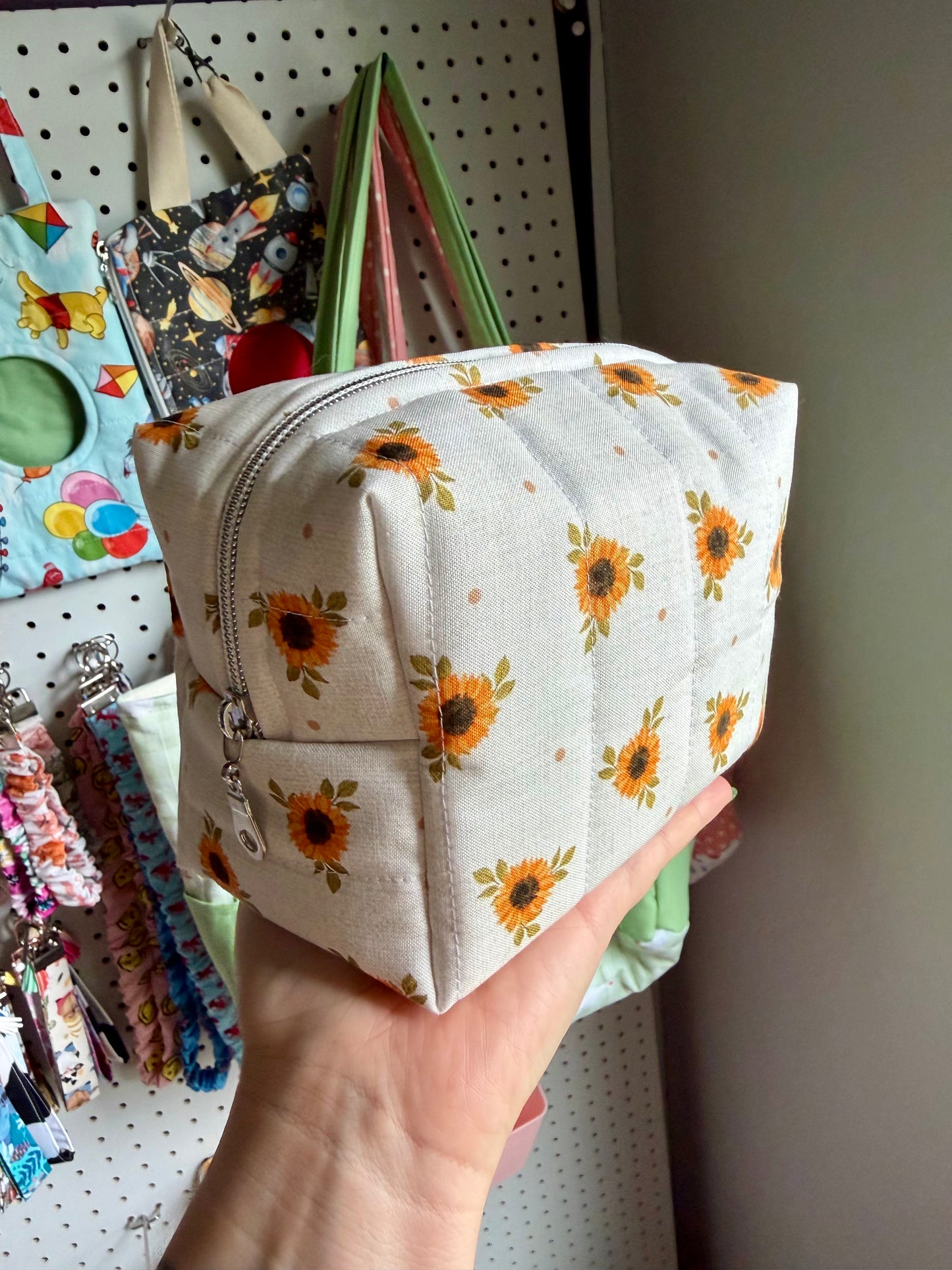 Small Handmade boxy makeup bag!